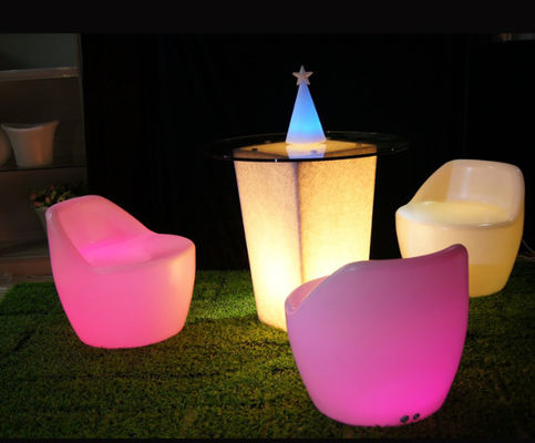 Custom LED Roto Molded Furniture Remote Lighting Outdoor Plastic Beach Chairs