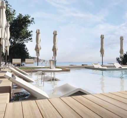 Custom Rotational Mould Outdoor Swimming Pool Tables And Chairs Plastic Sunbed